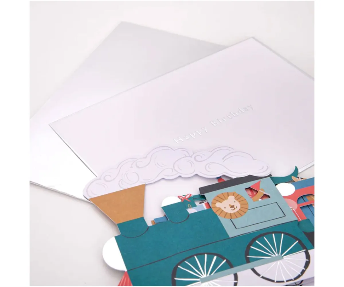 Tarjeta de Cumpleaños Train Niños Regalos Para Niños|Manualidades Para Niños