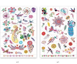 Pintura De Uñas, Brillos Y Tattoos^Djeco Tatuajes Pájaros Brillantes