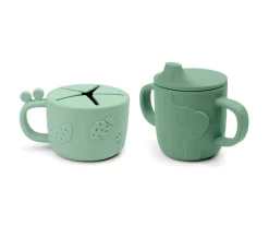 Taza de Aprendizaje Peekaboo y Dispensador de Snacks Deer Friends Powder Niños Vasos Para Bebés Y Niños|Vasos Antiderrame