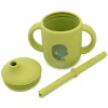 Taza de Silicona con Pajita Dinosaurio 120ml Vajilla Infantil|Vasos Para Bebés Y Niños