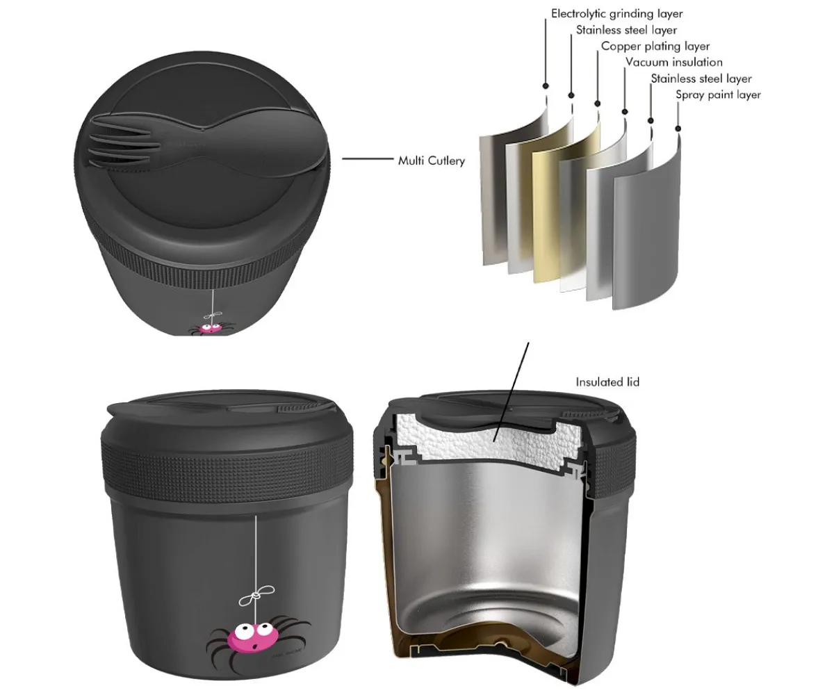 Comer Al Aire Libre^Carl Oscar Termo para Sólidos LunchJar Araña