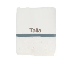 Toallas^Cristina de Jos'h Toalla de Baño Rainbow Dots Azul Personalizable