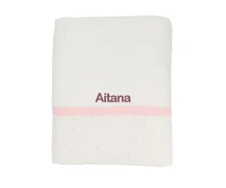 Toallas^Cristina de Jos'h Toalla de Baño Rainbow Dots Rosa Personalizable