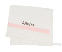 Toallas De Guardería^Cristina de Jos'h Toalla Guardería Rainbow Dots Rosa Personalizable