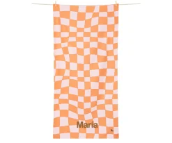 Hot Toalla Playa Extra Large Microfibra Summer Check Naranja Personalizable Niños Toallas|Regalos Para Madres