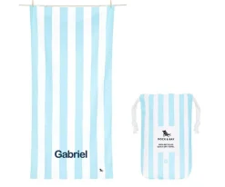 Toalla Playa Large Microfibra Cabana Azul Pastel Personalizable Niños Toallas Playa Niños|Regalos Para Madres