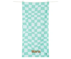 Sale Toalla Playa Large Microfibra Summer Check Verde Personalizable Regalos Para Madres|Toallas