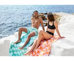 Sale Toalla Playa Large Microfibra Summer Check Verde Personalizable Regalos Para Madres|Toallas