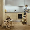 New Torre Aprendizaje Montessori Mesa y Silla Silver / Mocha Mouse Niños Juguetes Montessori|Mobiliario Infantil