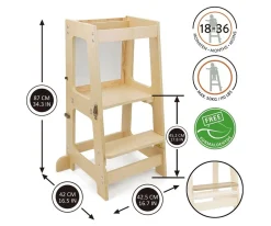 Clearance Torre de Aprendizaje PREMA 3 en 1Natural Niños Juguetes Niños 5 Años|Juguetes Niños 4 Años