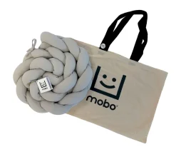 Ropa De Cuna Y Cama^Mobo Trenza Protector Algodón Gris 180 cm