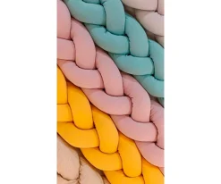 Ropa De Cuna Y Cama^Mobo Trenza Protector Algodón Mostaza 180 cm