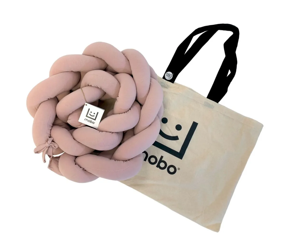 Ropa De Cuna Y Cama^Mobo Trenza Protector Algodón Rosa 180 cm