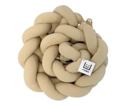 Ropa De Cuna Y Cama^Mobo Trenza Protector de Cuna Lino Beige 210 cm