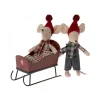 Outlet Trineo Ratón Rojo Adornos Y Decoración Navidad|Casa De Muñecas De Madera