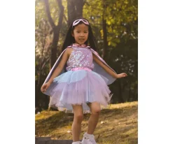 Disfraces Para Niños^Great Pretenders Tutú, Capa y Máscara Super-Duper Metallic Pink/Light Blue 4-6 años