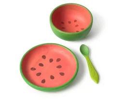 Baby Led Weaning^Oli & Carol Vajilla 3 Piezas de Madera Wally The Watermelon