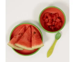 Baby Led Weaning^Oli & Carol Vajilla 3 Piezas de Madera Wally The Watermelon