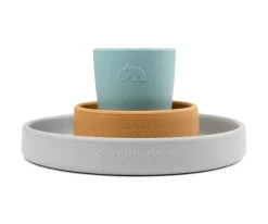 Vajilla Infantil^Done by Deer Vajilla de Silicona Elphee Verde/Mostaza/Azul