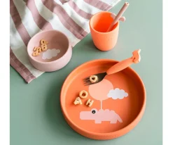 Vajilla Infantil^Done by Deer Vajilla de Silicona Happy Clouds Papaya