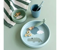 Vajilla Infantil^Done by Deer Vajilla de Silicona Happy Clouds Azul