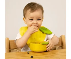 Hot Vajilla Infantil Bol y Cuchara de Madera Lou The Lemon Niños Regalos Para Niños|Baby Led Weaning