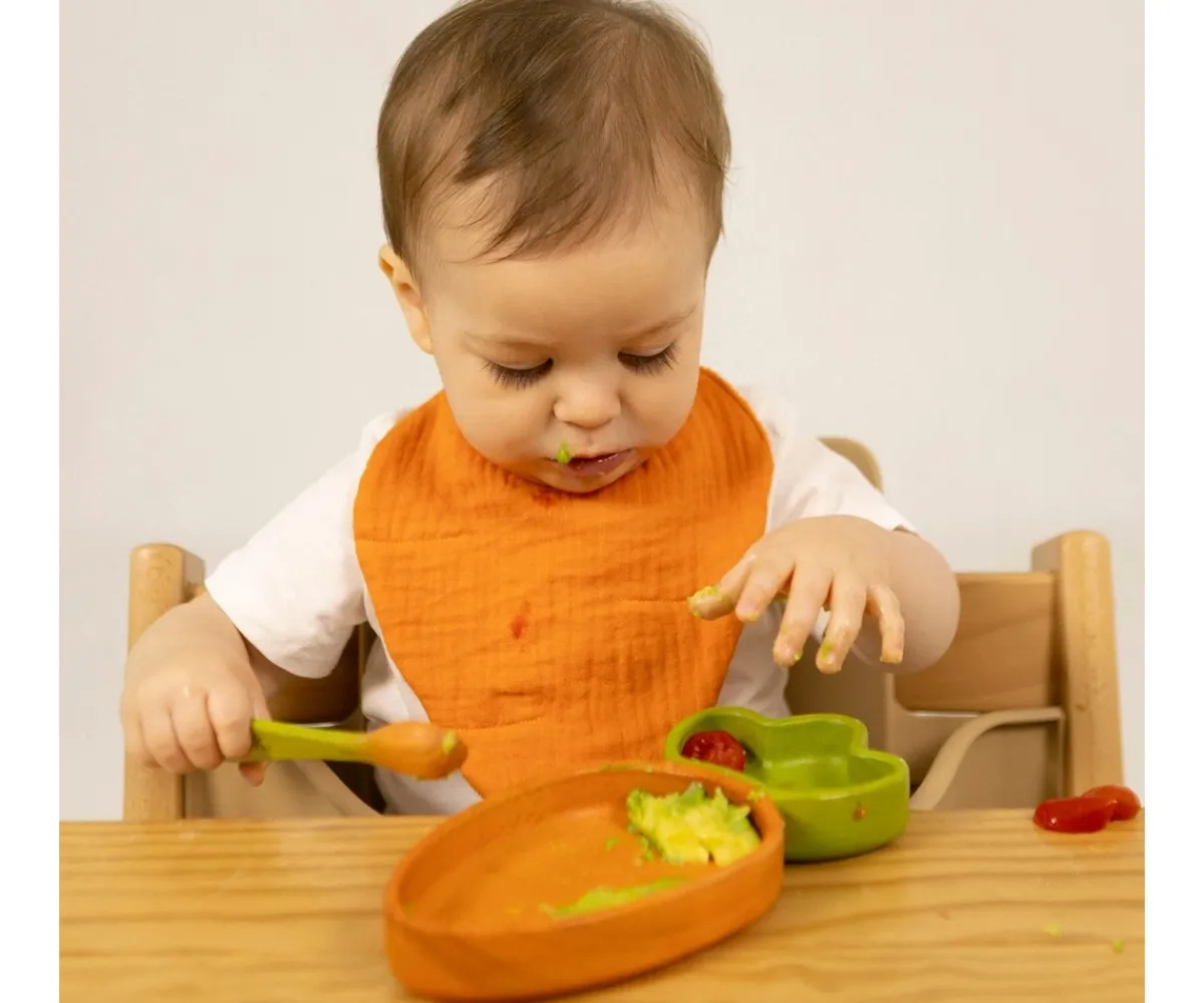 Best Vajilla Infantil Plato y Cuchara de Madera Cathy The Carrot Niños Regalos Para Niños|Baby Led Weaning