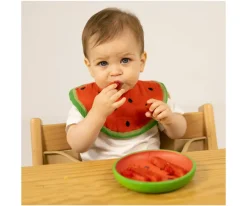 Vajilla Infantil Plato y Cuchara de Madera Wally The Watermelon Baby Led Weaning|Regalos Para Niños