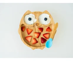 Vajilla Infantil^Ecorascals Vajilla Toddler Búho Azul