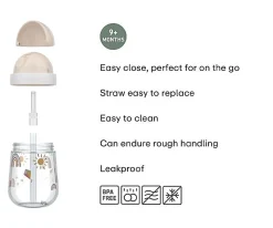 Hot Vaso con Pajita Mio Sunshine & Rainbow 300 ml Vasos Antiderrame|Vasos Para Bebés Y Niños