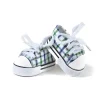 Accesorios Para Muñecas^Minikane Zapatillas Komvers Blancas con Cuadros Vichy Azul / Verde para Muñeco Gordis